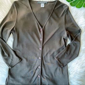 Jones NY Brown Cardigan Button Up Small Petite